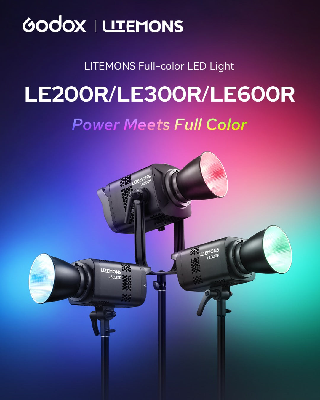 Godox LE200R 200Wクラス LITEMONS RGB LEDライト Bowensマウント NFC対応 DMX対応 アプリ操作 CRI96 TLCI95