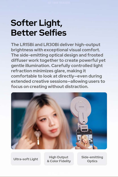 Godox LITEMONS LR15Bi Biカラー LED ビデオライト リングライト USB-C充電 コンパクト 自撮りライト