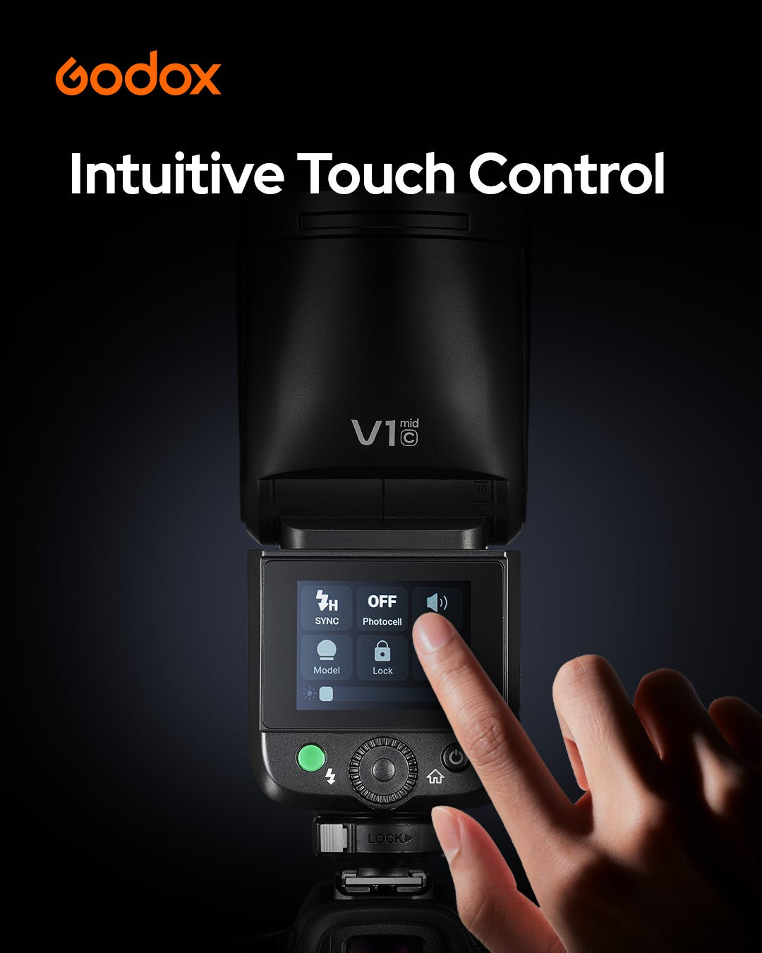 Godox V1mid-F V1 mid for Fujifilm 富士フィルム対応 ラウンドヘッド ストロボ フラッシュ 55Ws TTL HSS USB-C対応リチウムバッテリー タッチスクリーン 2Wモデリングランプ Godox Optical System