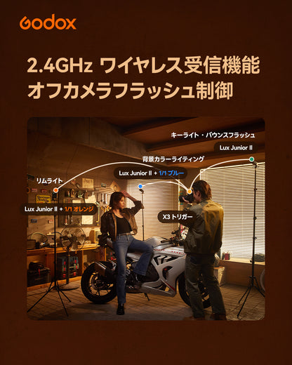 Godox Lux Junior II レトロカメラフラッシュ TTL HSS 2.4GHzワイヤレス GN18 バウンス対応