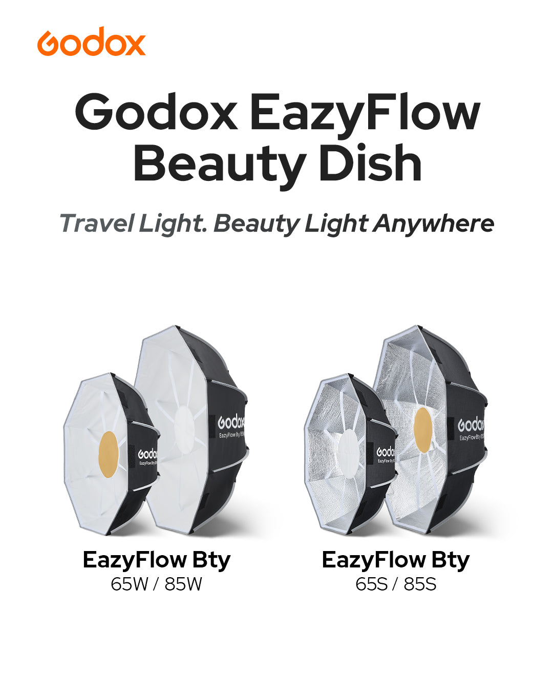 Godox EazyFlow Beauty Dish シリーズ 折りたたみ式 ビューティーディッシュ ソフトボックス Bowensマウント【65cm】