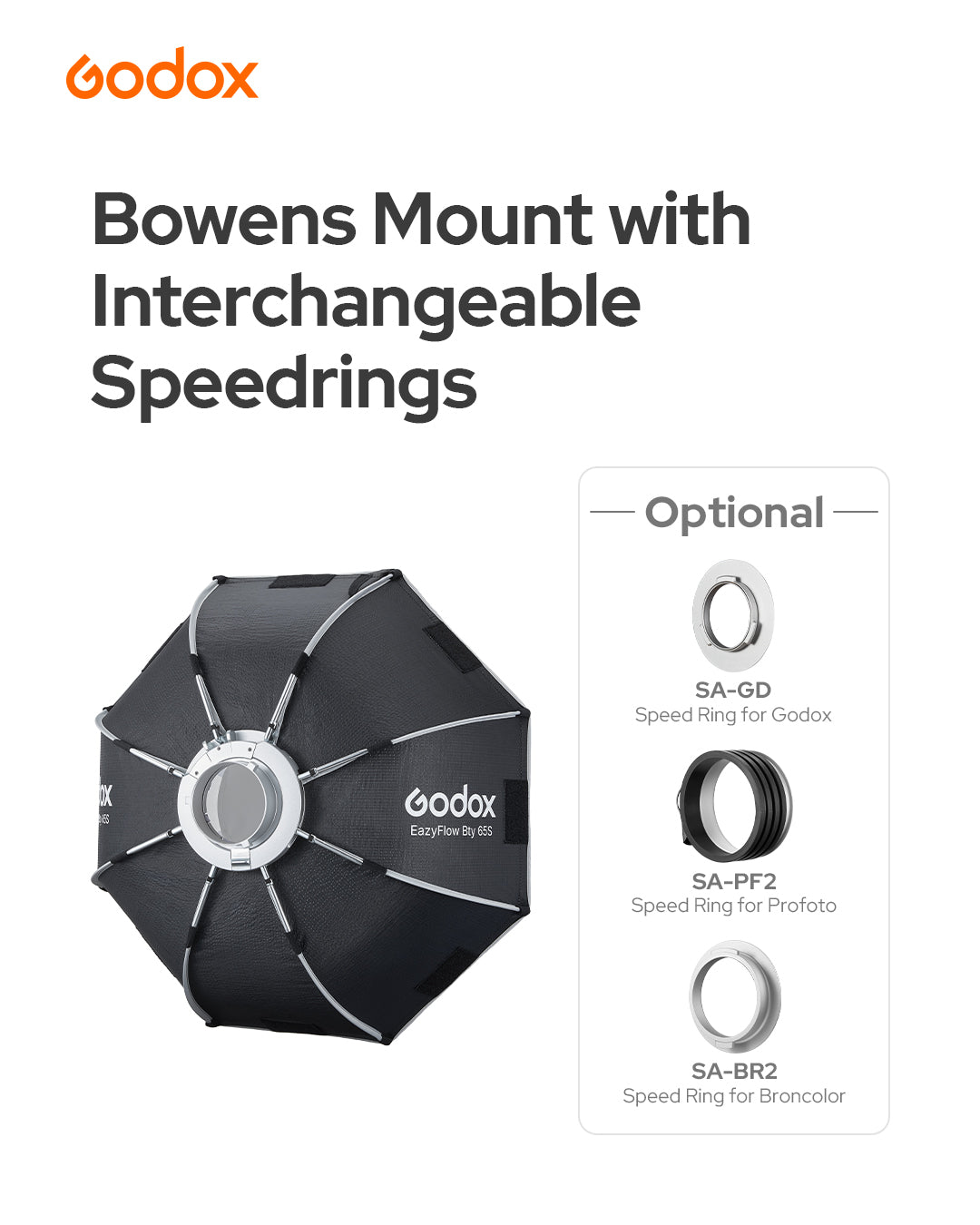 Godox EazyFlow Beauty Dish シリーズ 折りたたみ式 ビューティーディッシュ ソフトボックス Bowensマウント【65cm】