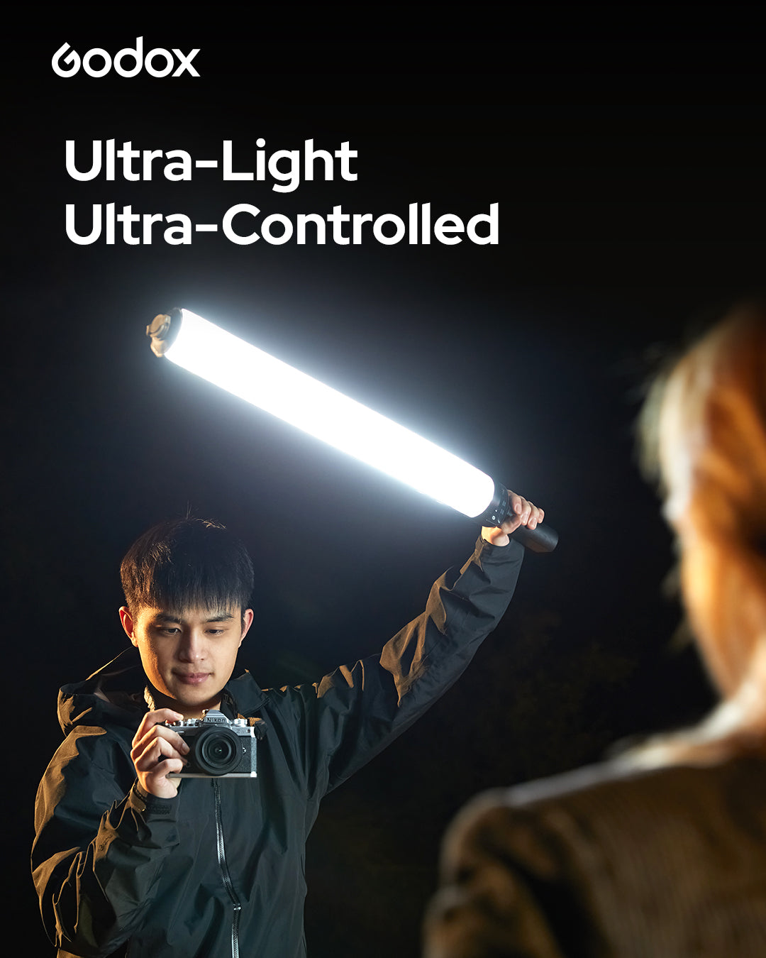 Godox LC500R Air RGB LEDライトスティック エアー式ライト 2800K-10000K アプリ操作対応 14種FX搭載 CRI96 TLCI98 バッテリー内蔵 USB-C ハンドヘルド撮影 動画撮影 配信 撮影照明